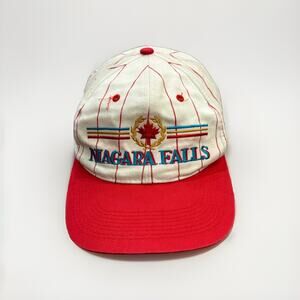 Vintage Niagara Falls Mens Red White Striped Adjustable SnapBack Embroidered Hat